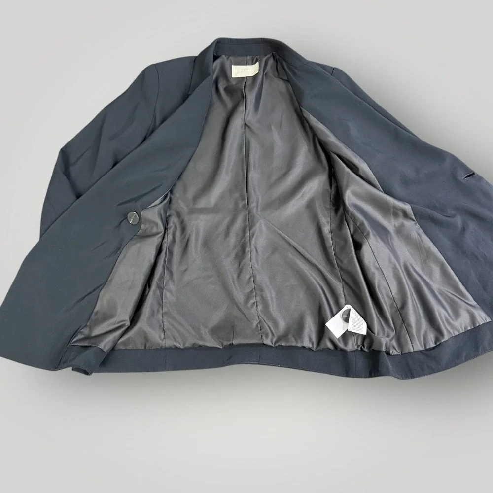 Everlane Navy‎ Blue Drape Blazer Double Breasted  Jacket Size